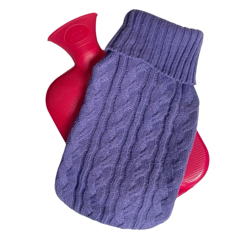 Hot Water Bottle Sweater Knit Cover Bed Warmer Heat Cold Therapy Comfort Winter
